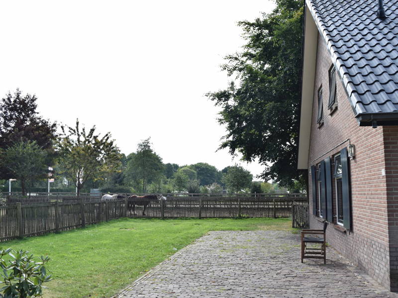 De tuin van het groepsverblijf.